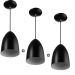 Kit 3 Lustres Pendente Cone De Alumínio 20x14cm Soquete E-27 Preto