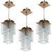 Kit 3 Lustres Pendente De Cristal Acrilico Spark Cobre