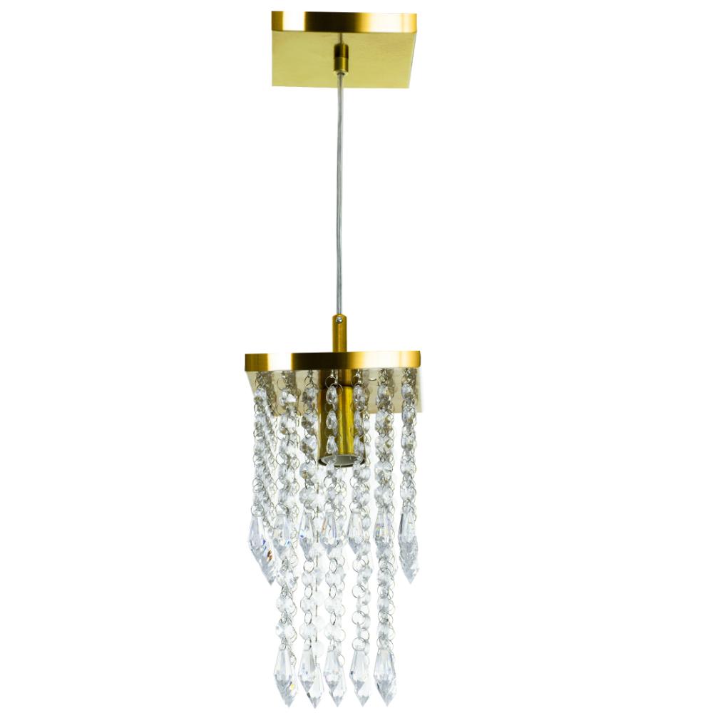 Kit 3 Lustres Pendente De Cristal Acrilico Spark Dourado