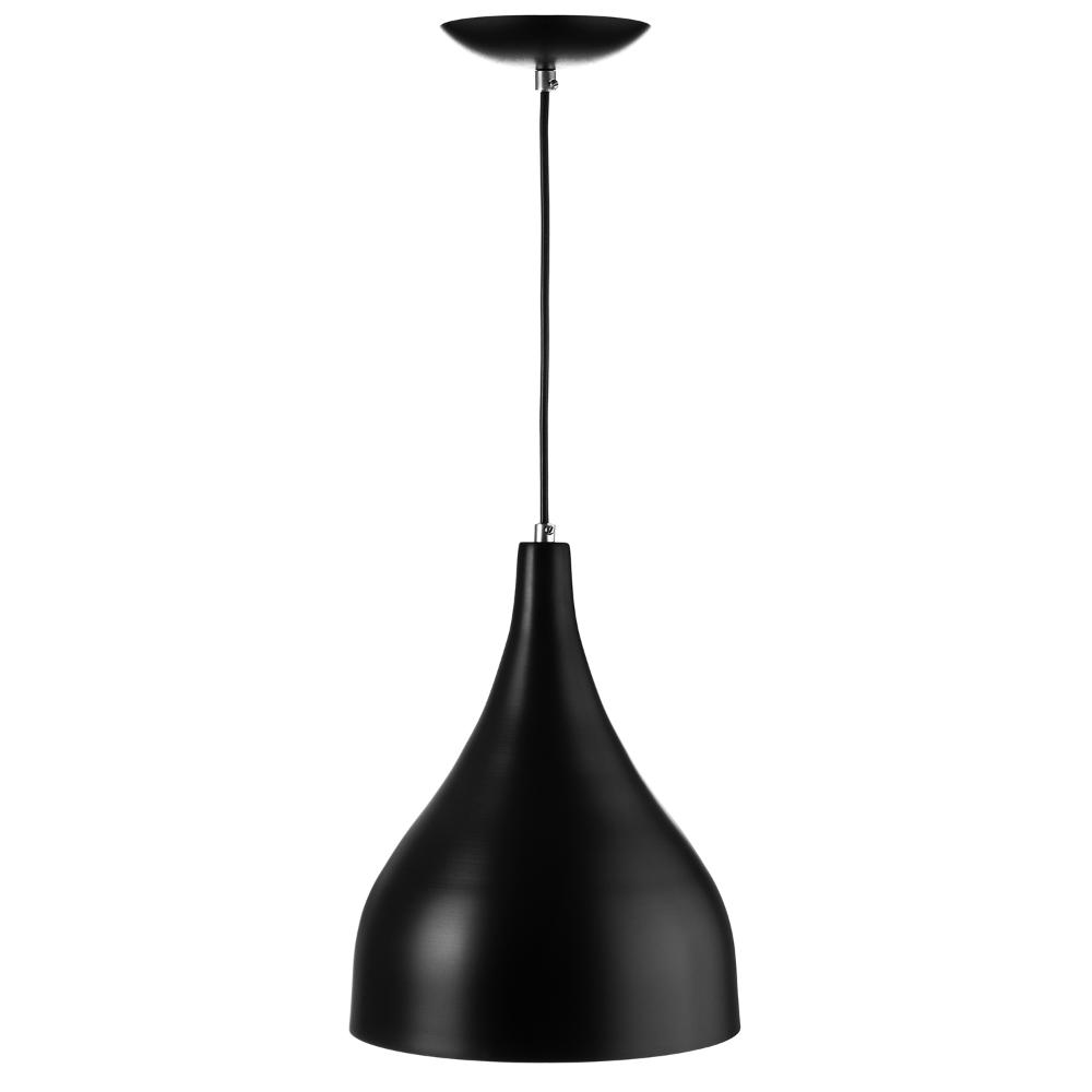 Kit 3 Lustres Pendente Gota Media De Alumínio 30cm Soquete E-27 Preto