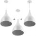 Kit 3 Lustres Pendente Gota Pequena De Alumínio 21cm Soquete E-27 Branco