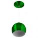 Kit 3 Pendentes Bola Pequena Alumínio 15cm Verde Metalico