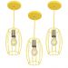 Kit 3 Pendentes Pequim Aramado Amarelo