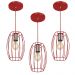Kit 3 Pendentes Pequim Aramado Vermelho