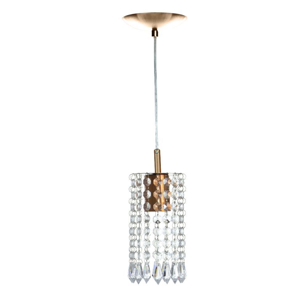 Kit 3 Pendentes Redondo Clearcrillic Cristal Acrílico Cobre
