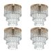 Kit 4 Lustre De Cristal Acrilico Manucrillic Cobre.