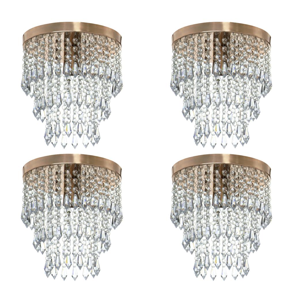 Kit 4 Lustre De Cristal Acrilico Manucrillic Cobre.