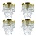 Kit 4 Lustre De Cristal Acrilico Manucrillic Dourado.