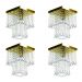 Kit 4 Lustre De Cristal Acrilico Marrycrilic Dourado.
