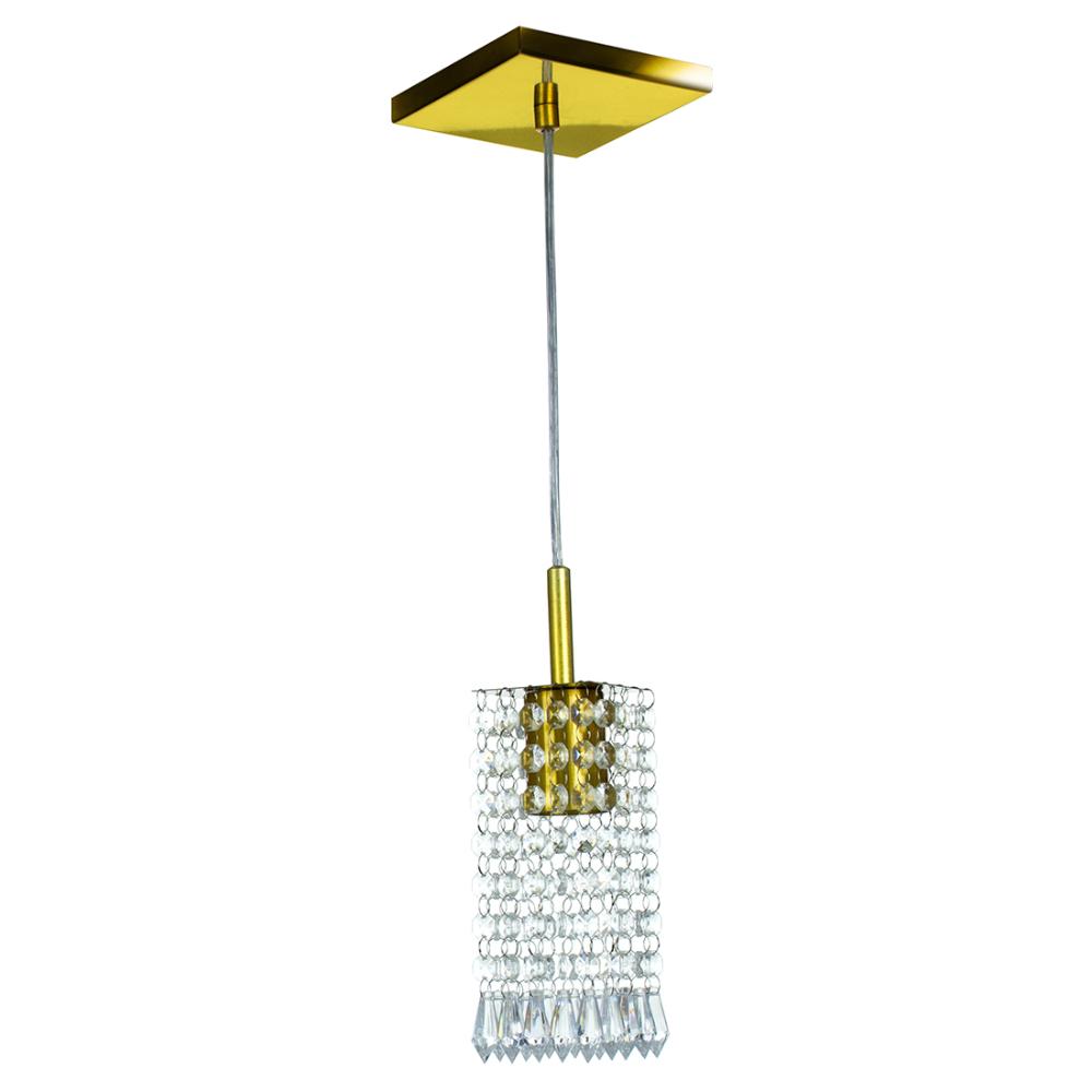 Kit 4 Lustre Pendente Clearcrillic Cristal Acrílico Dourado