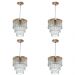 Kit 4 Lustre Pendente De Cristal Acrílico Manucrilic Cobre