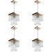 Kit 4 Lustre Pendente De Cristal Acrílico Marrycriic Cobre