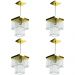 Kit 4 Lustre Pendente De Cristal Acrílico Marrycriic Dourado