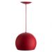 Kit 4 Lustres Pendente Bola Pequena Alumínio 15cm Vermelho