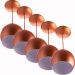 Kit 5 Lustres Pendente Bola Pequena Alumínio 15cm Cobre