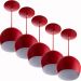 Kit 5 Lustres Pendente Bola Pequena Alumínio 15cm Vermelho