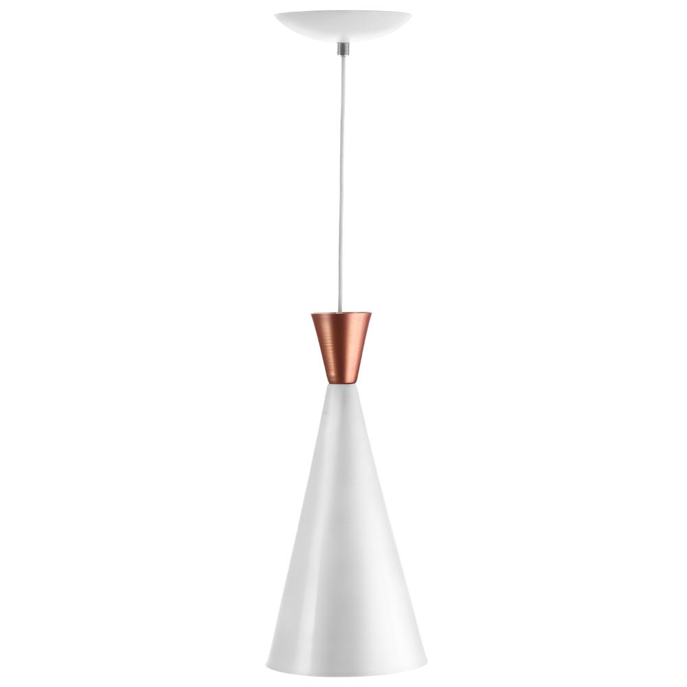 Luminária Pendente Funil Aluminio Magnifico 33x15cm Branco