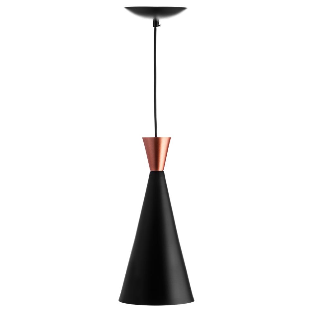 Luminária Pendente Funil Aluminio Magnifico 33x15cm Preto