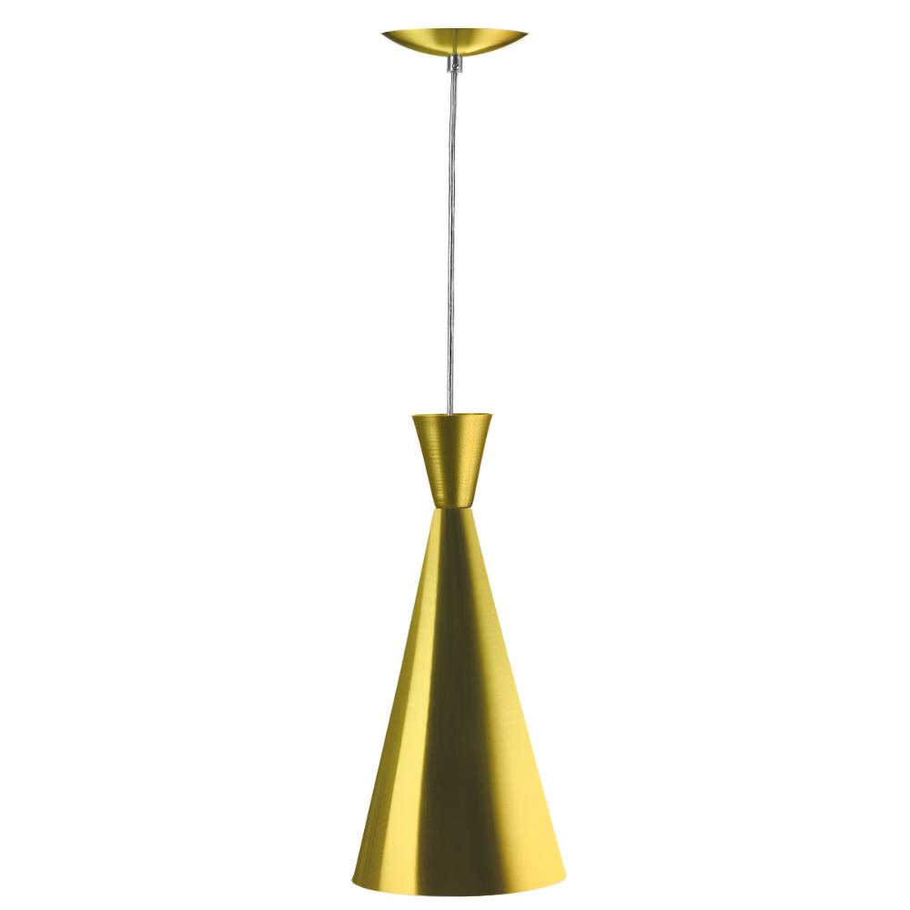 Luminária Pendente Funil Aluminio Tom Dixon Dourado Metalico