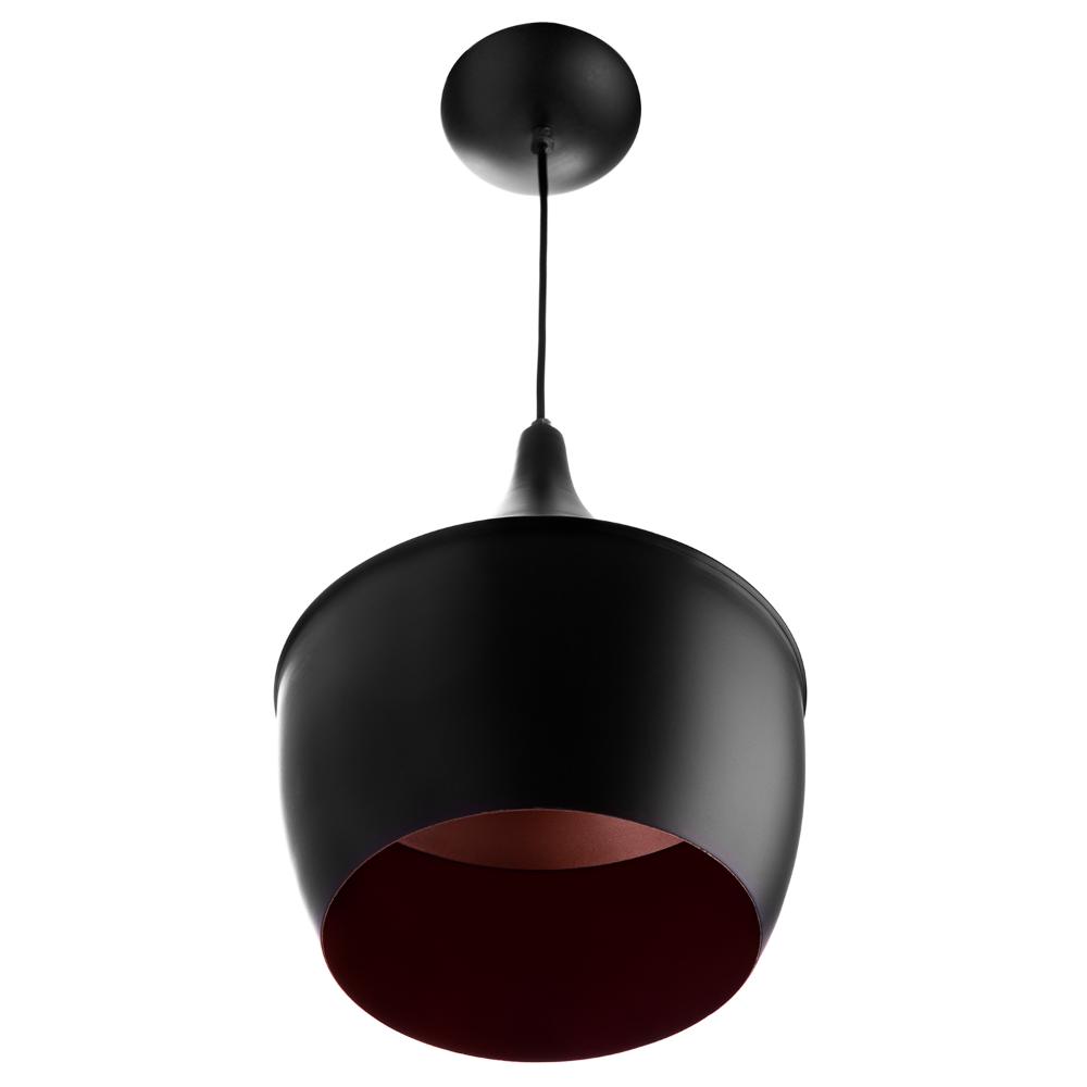 Luminária Pendente Gourmet Balão 32X25cm Em Aluminio Preto Magnifico