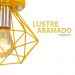 Lustre Aramado Diamante Majestoso Redondo Amarelo