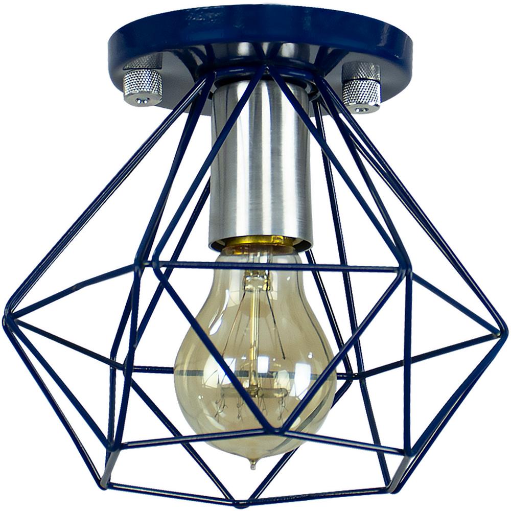 Lustre Aramado Diamante Majestoso Redondo Azul