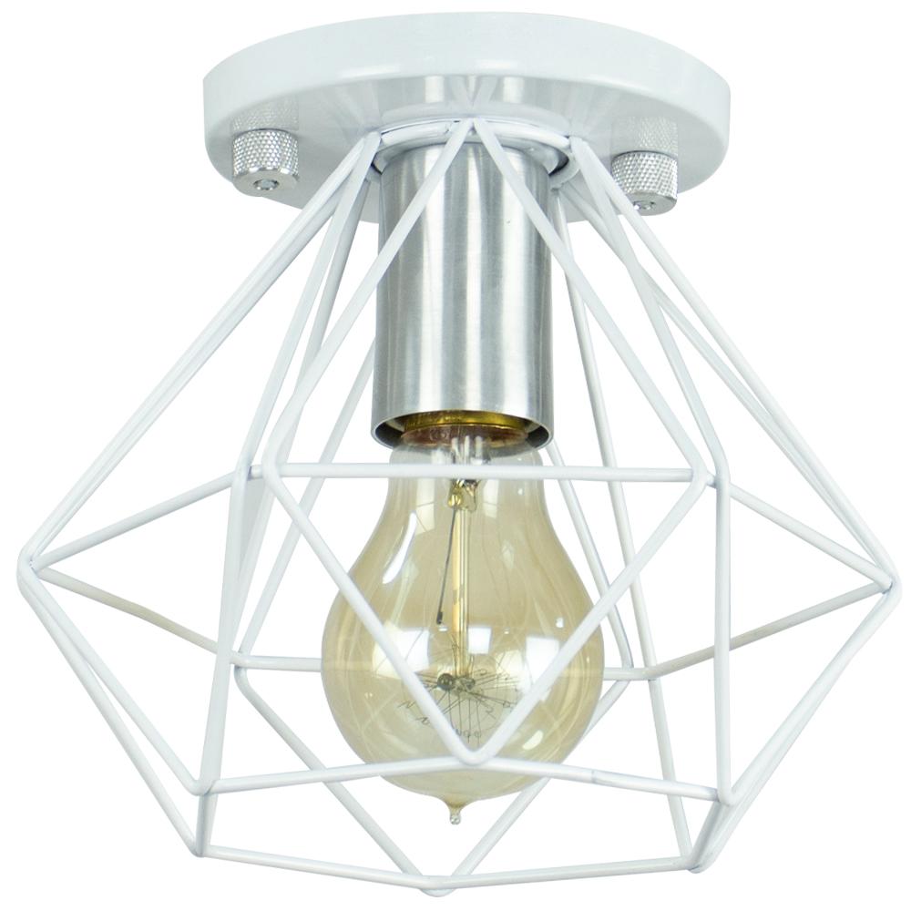Lustre Aramado Diamante Majestoso Redondo Branco