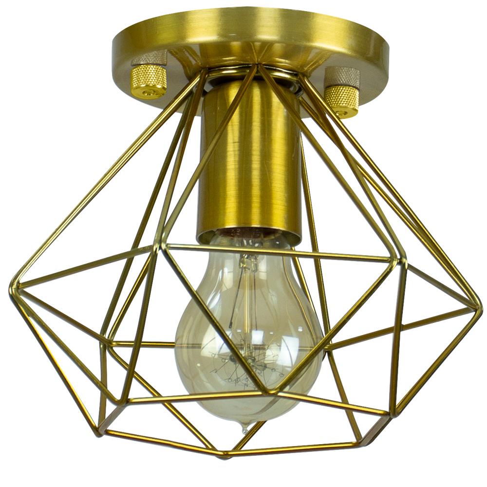 Lustre Aramado Diamante Majestoso Redondo Dourado