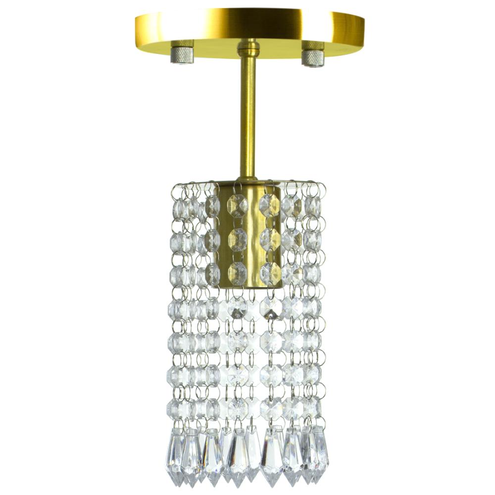 Lustre Clearcrillic Cristal Acrílico Redondo Dourado