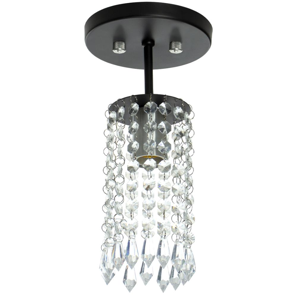 Lustre Clearcrillic Cristal Acrílico Redondo Preto