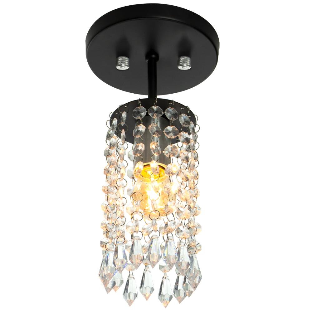 Lustre Clearcrillic Cristal Acrílico Redondo Preto