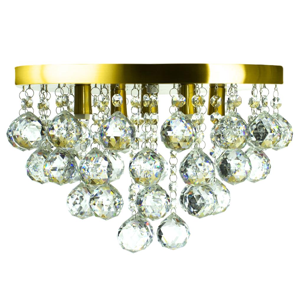 Lustre Cristal Legitimo Redondo Classic Round 32X25 Dourado