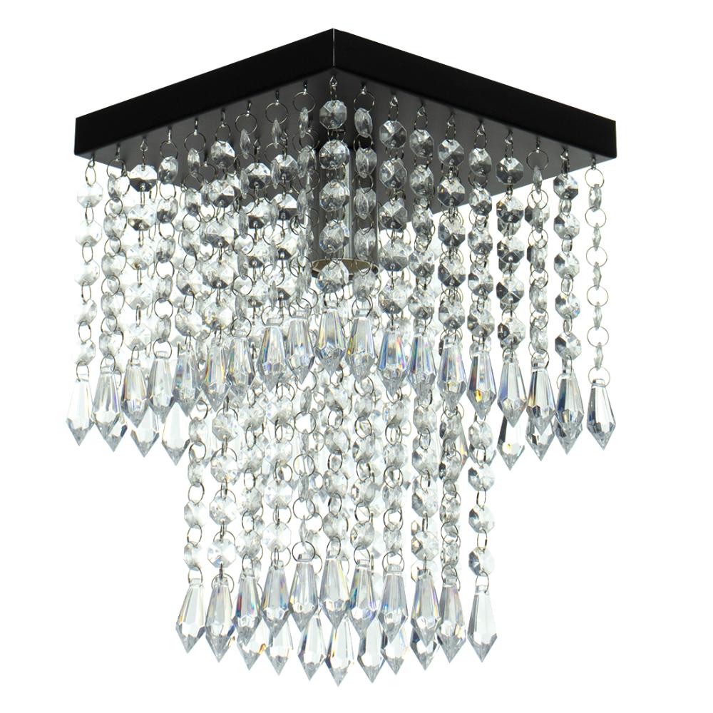 Lustre De Cristal Acrilico Marrycrilic Preto Belissimo!