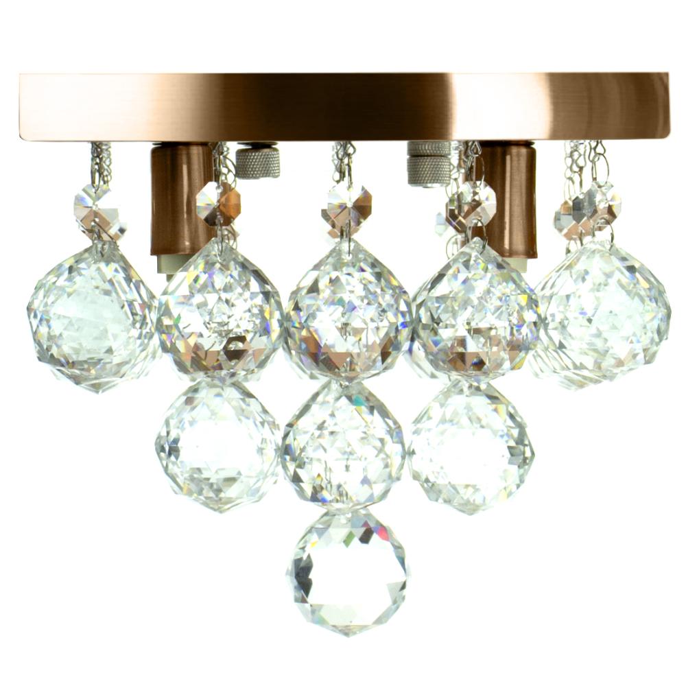 Lustre De Cristal Legitimo Classic Square 20x20 Cobre