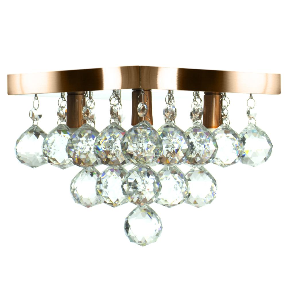 Lustre De Cristal Legitimo Classic Square 20x20 Cobre