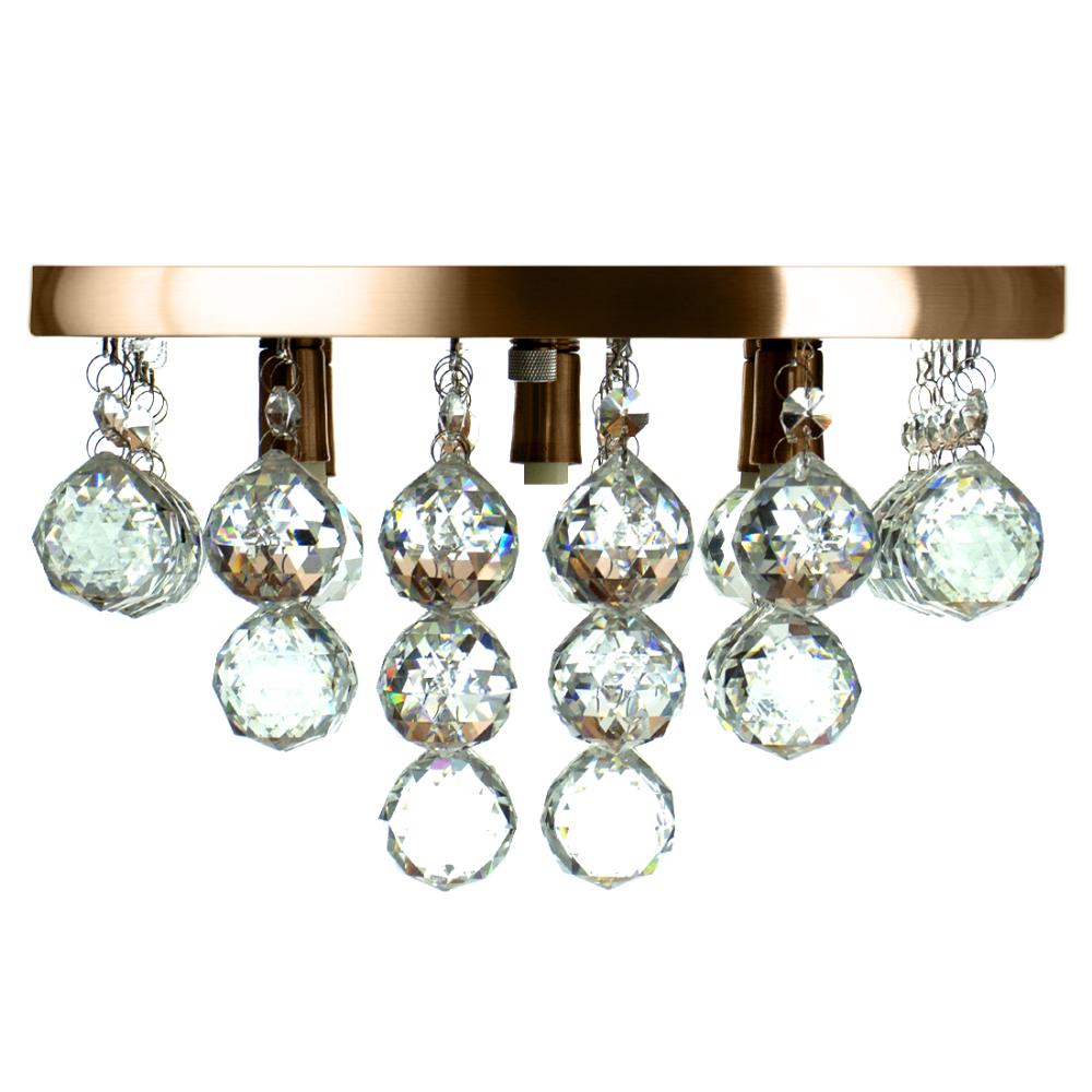 Lustre De Cristal Legitimo Classic Square 30x30 Cobre