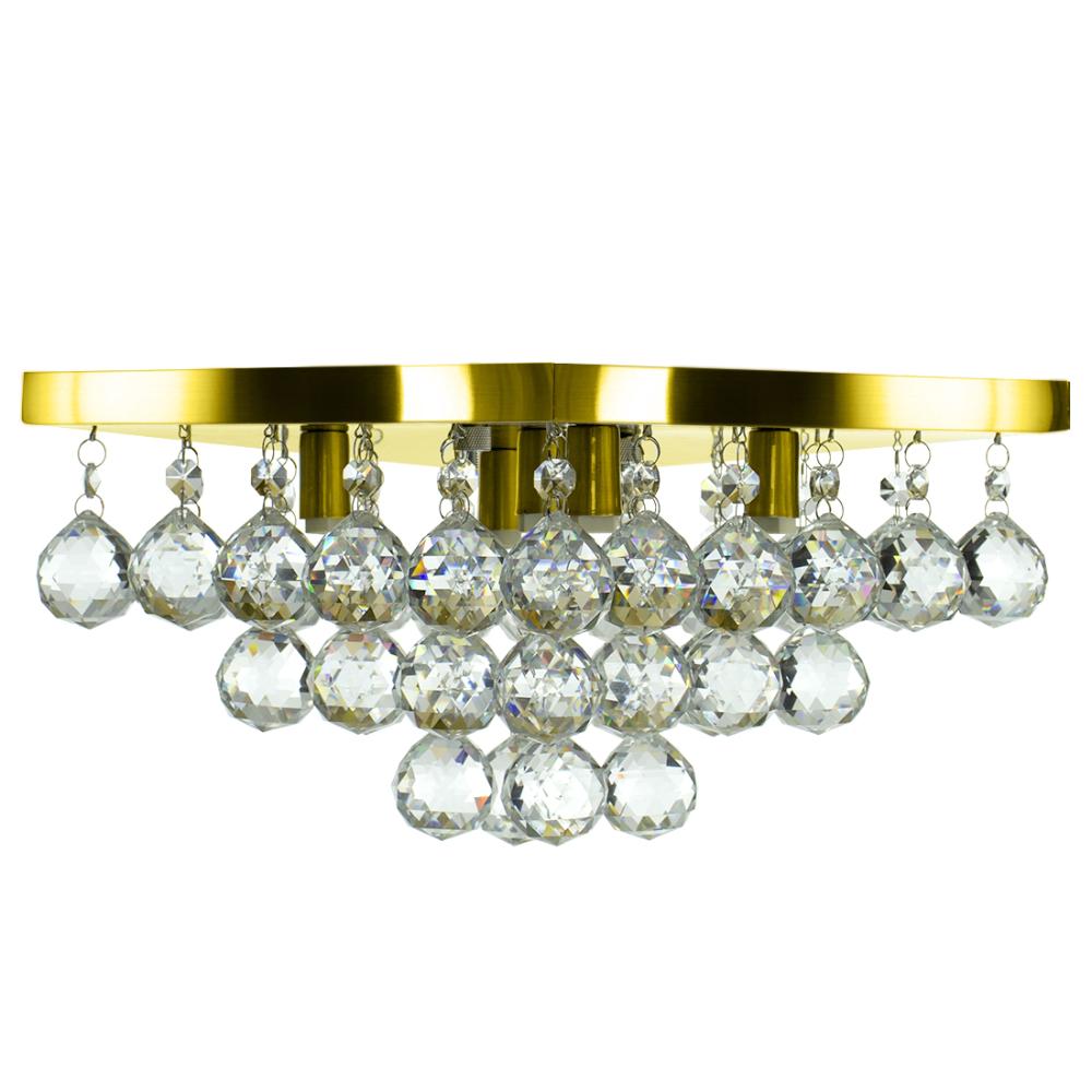 Lustre De Cristal Legitimo Classic Square 30x30 Dourado