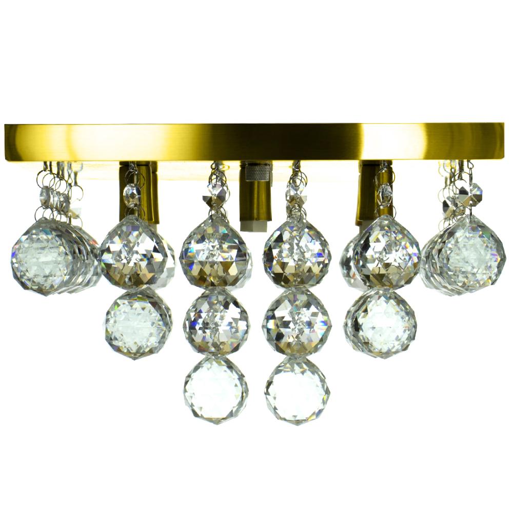 Lustre De Cristal Legitimo Classic Square 30x30 Dourado