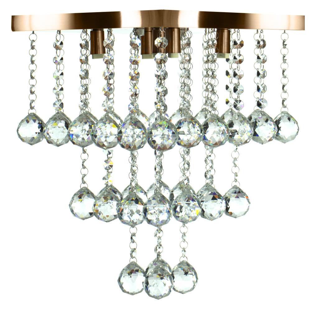 Lustre De Cristal Legitimo Classic Square Long 30 Cobre