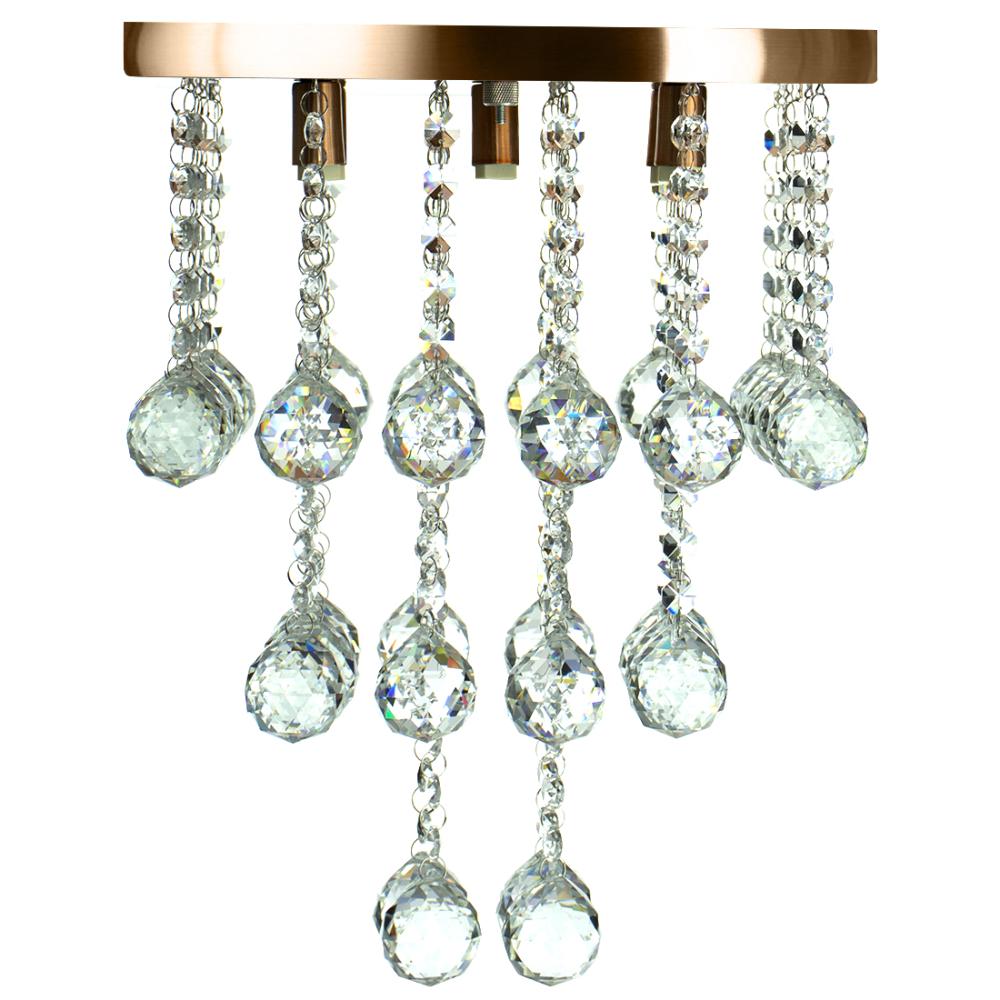 Lustre De Cristal Legitimo Classic Square Long 30 Cobre