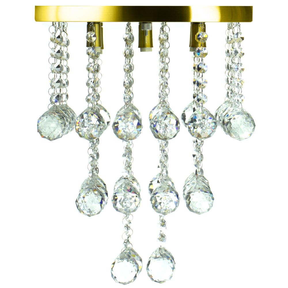 Lustre De Cristal Legitimo Classic Square Long 30 Dourado