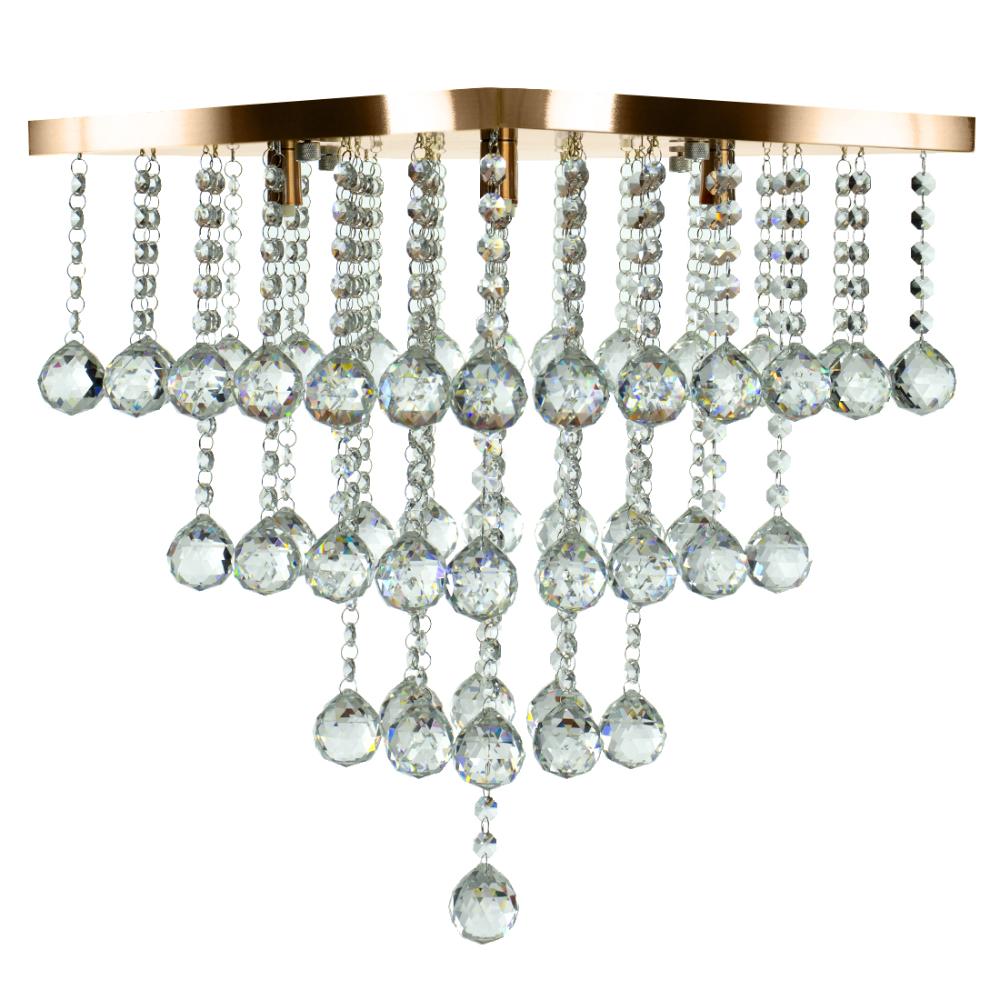 Lustre De Cristal Legitimo Classic Square Long 40 Cobre