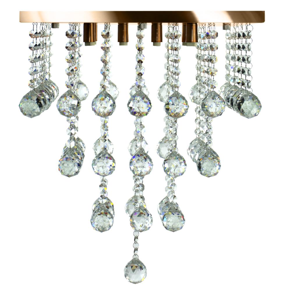 Lustre De Cristal Legitimo Classic Square Long 40 Cobre