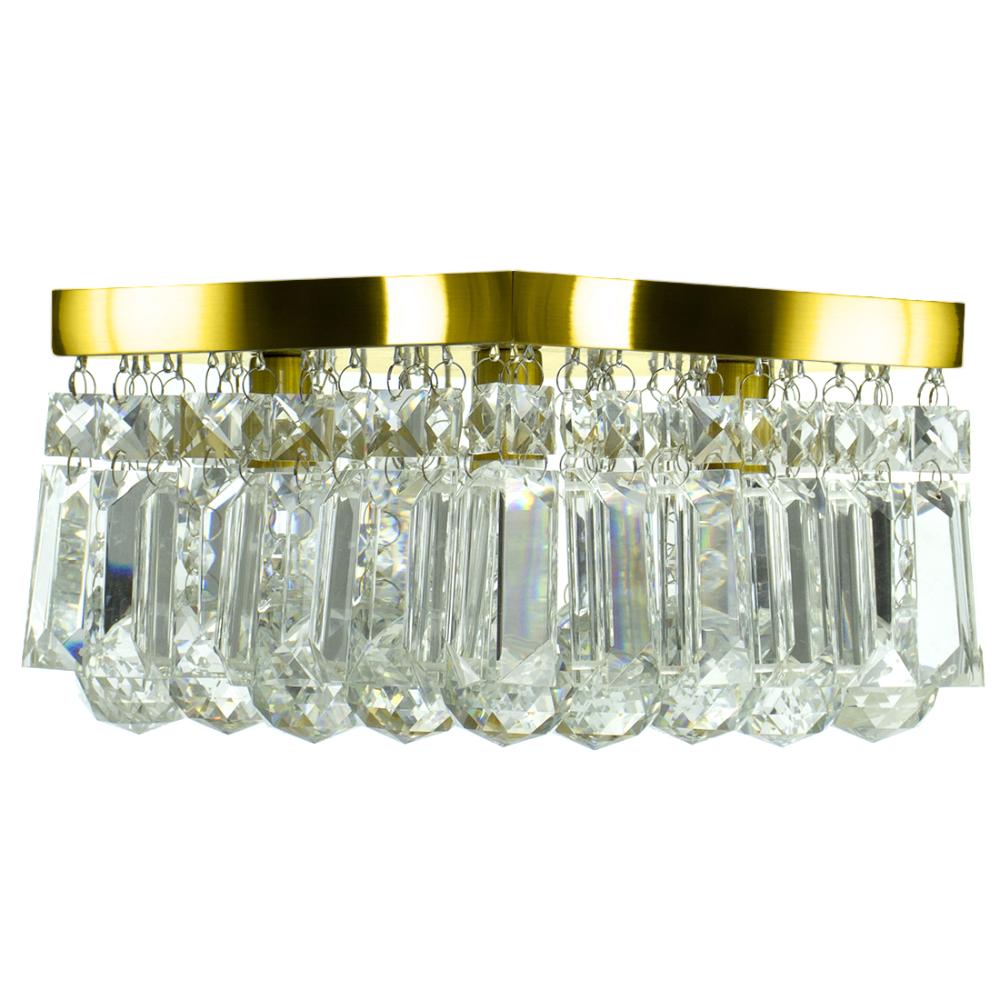 Lustre De Cristal Legitimo Wonderwall 20x20 Dourado