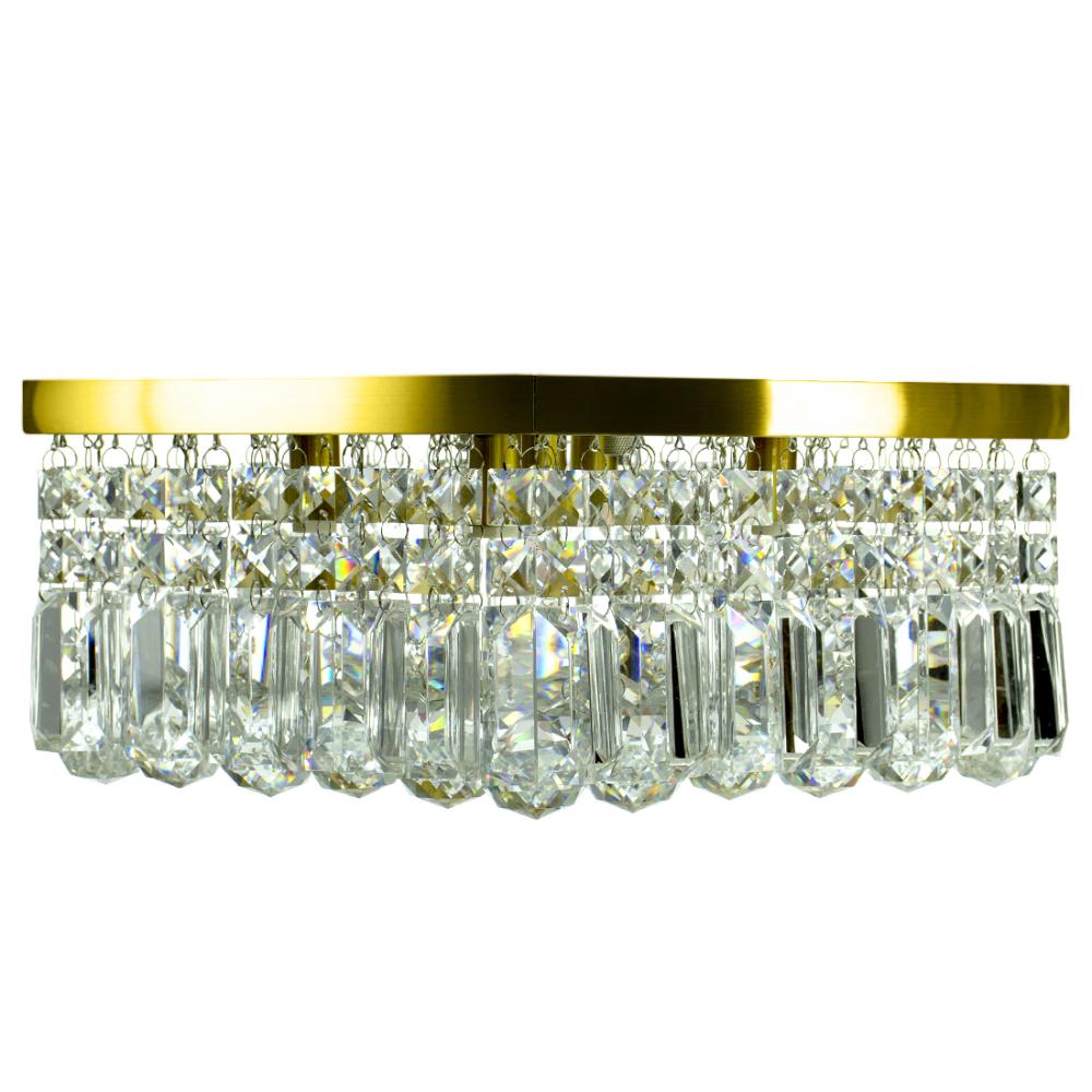Lustre De Cristal Legitimo Wonderwall 30x30 Dourado