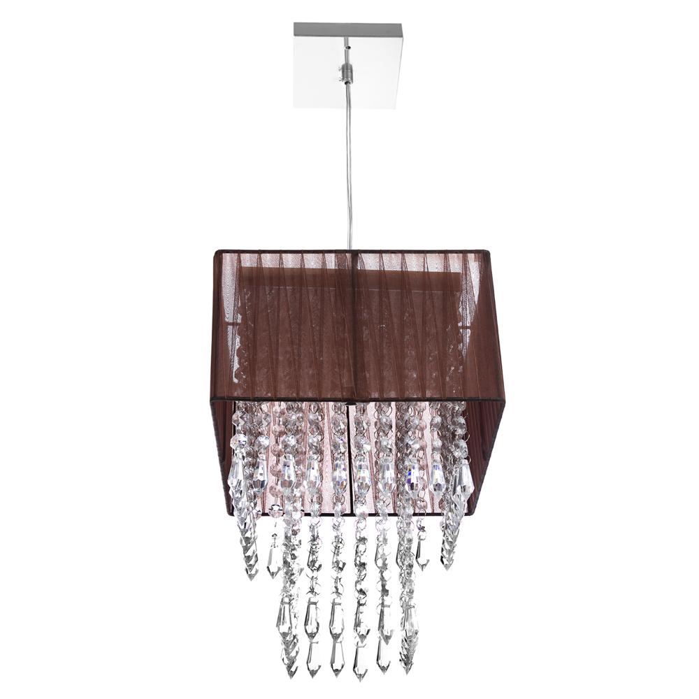 Lustre Para Sala De Cupula Cristal Acrílic Marrycrilic Marrom