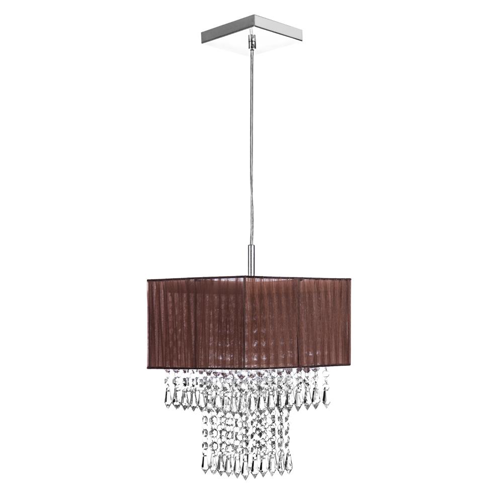 Lustre Para Sala De Cupula Cristal Acrílic Marrycrilic Marrom