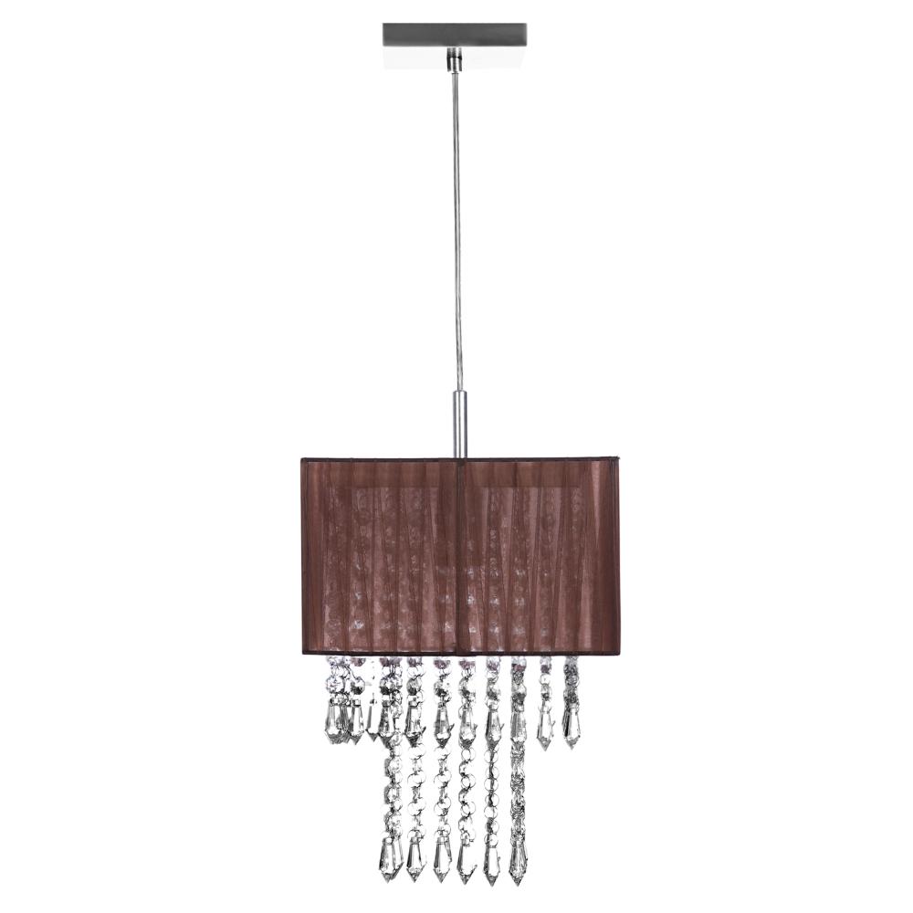 Lustre Para Sala De Cupula Cristal Acrílic Marrycrilic Marrom