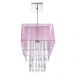 Lustre Para Sala De Cupula Cristal Acrílic Marrycrilic Rosa