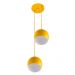 Lustre Pendente Aluminio Bola Duplo 15cm Amarelo